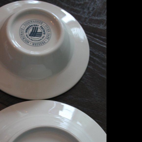 Longaberger Set of 2 Bowls Soup Salad Woven Traditions Ivory Blue Accents USA - Picture 3 of 4